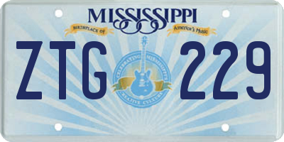 MS license plate ZTG229