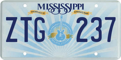 MS license plate ZTG237