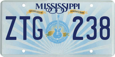 MS license plate ZTG238
