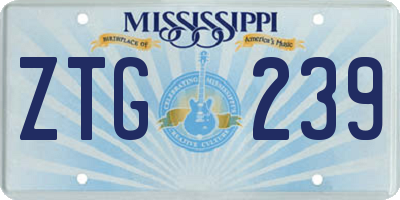 MS license plate ZTG239