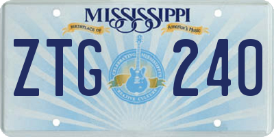 MS license plate ZTG240