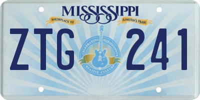 MS license plate ZTG241