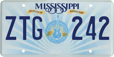 MS license plate ZTG242
