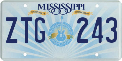 MS license plate ZTG243