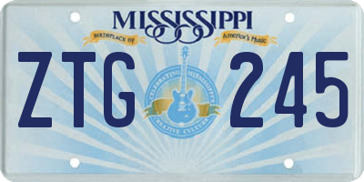 MS license plate ZTG245