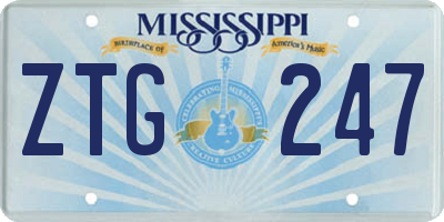 MS license plate ZTG247