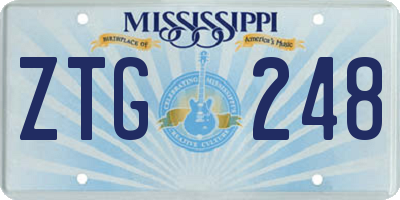 MS license plate ZTG248