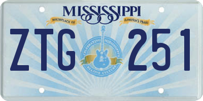 MS license plate ZTG251