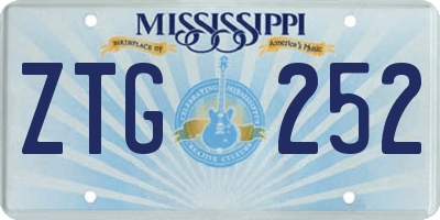 MS license plate ZTG252