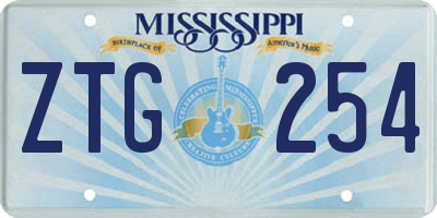 MS license plate ZTG254