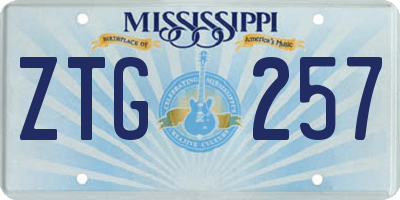 MS license plate ZTG257