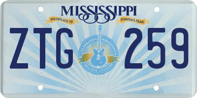 MS license plate ZTG259