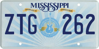 MS license plate ZTG262