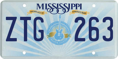 MS license plate ZTG263