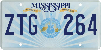 MS license plate ZTG264