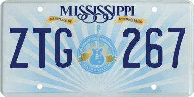 MS license plate ZTG267
