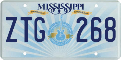 MS license plate ZTG268