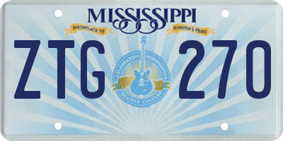 MS license plate ZTG270