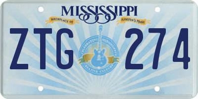 MS license plate ZTG274