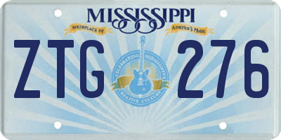 MS license plate ZTG276