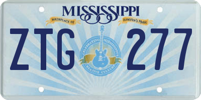 MS license plate ZTG277