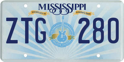 MS license plate ZTG280