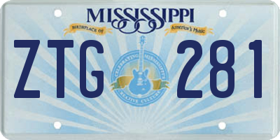 MS license plate ZTG281