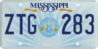 MS license plate ZTG283