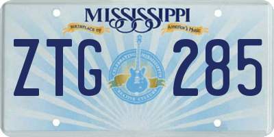 MS license plate ZTG285
