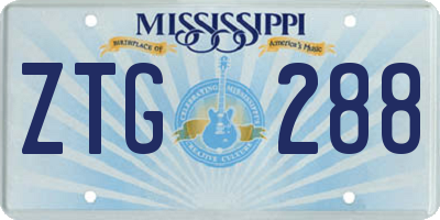 MS license plate ZTG288