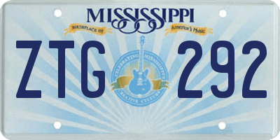 MS license plate ZTG292