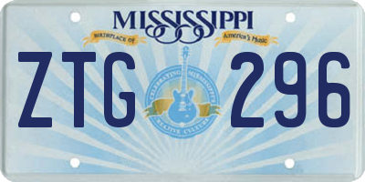 MS license plate ZTG296