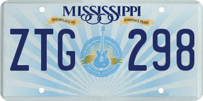 MS license plate ZTG298