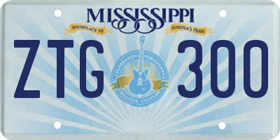 MS license plate ZTG300