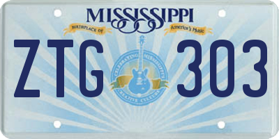 MS license plate ZTG303