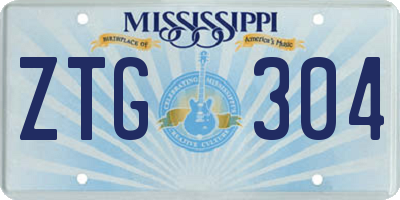 MS license plate ZTG304