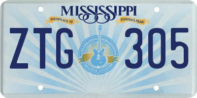 MS license plate ZTG305