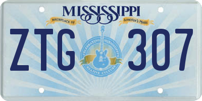 MS license plate ZTG307