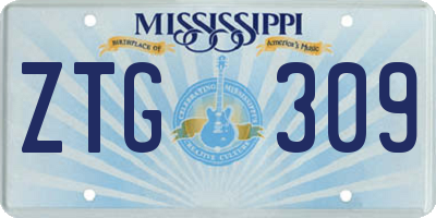 MS license plate ZTG309