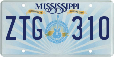 MS license plate ZTG310