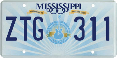 MS license plate ZTG311