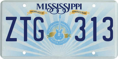 MS license plate ZTG313
