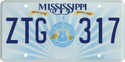 MS license plate ZTG317