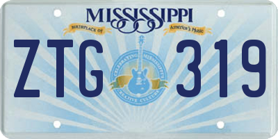MS license plate ZTG319