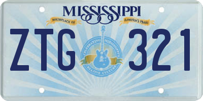 MS license plate ZTG321