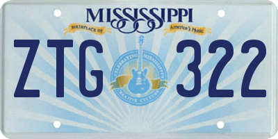 MS license plate ZTG322