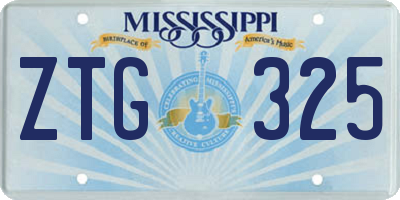 MS license plate ZTG325