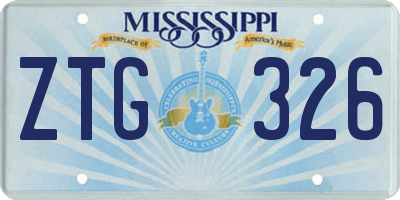 MS license plate ZTG326