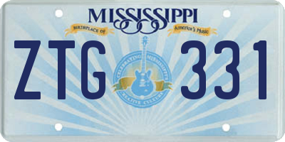 MS license plate ZTG331