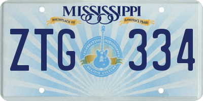 MS license plate ZTG334